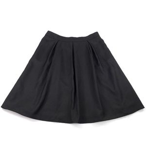 Yige Black High Waist Flared Pleated Modest Knee Length Skirt Womens Size 14